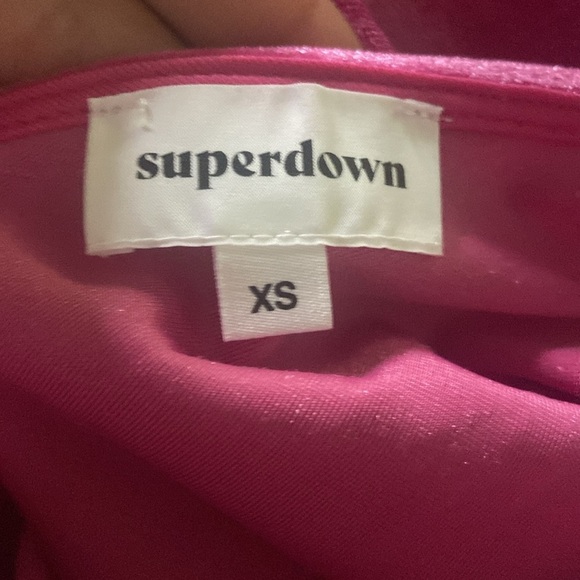 Superdown Pink Velvet Ariana Mini Dress Sz XS Barbiecore Barbie Feminine - Picture 7 of 7